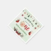 ああ何おもしろいストッキングクリスマスファースト誕生日 スタンダードカクテルナプキン (角)