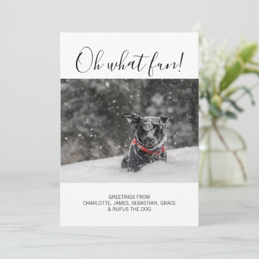 ああ何おもしろいタイポグラフィパーソナライズされたクリスマス シーズンカード (スタンド正面)