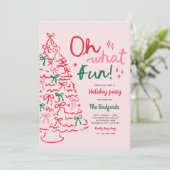 ああ何おもしろいハンドドロードクリスマスホリデーパーティー 招待状 (スタンド正面)