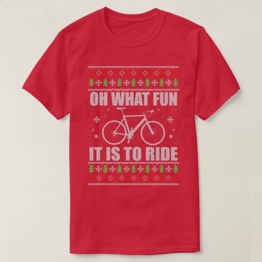 ああ何おもしろいバイクの醜いクリスマス汗に乗る Tシャツ (デザイン正面)