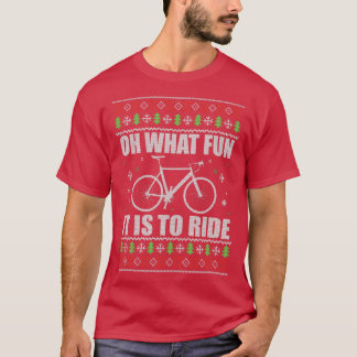ああ何おもしろいバイクの醜いクリスマス汗に乗る Tシャツ