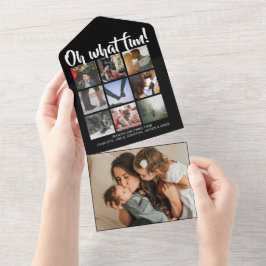 ああ何おもしろいパーソナライズされたのクリスマスが1枚で オールインワン招待状