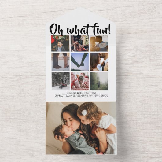 ああ何おもしろいパーソナライズされたのクリスマスが1枚で オールインワン招待状 (内側)