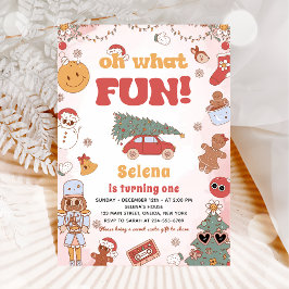 ああ何おもしろいヒッピーGroovyクリスマスバースデーパーティー 招待状