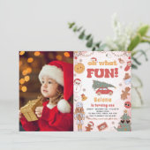 ああ何おもしろいヒッピーGroovyクリスマス誕生日写真 招待状 (スタンド正面)