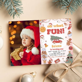 ああ何おもしろいヒッピーGroovyクリスマス誕生日写真 招待状