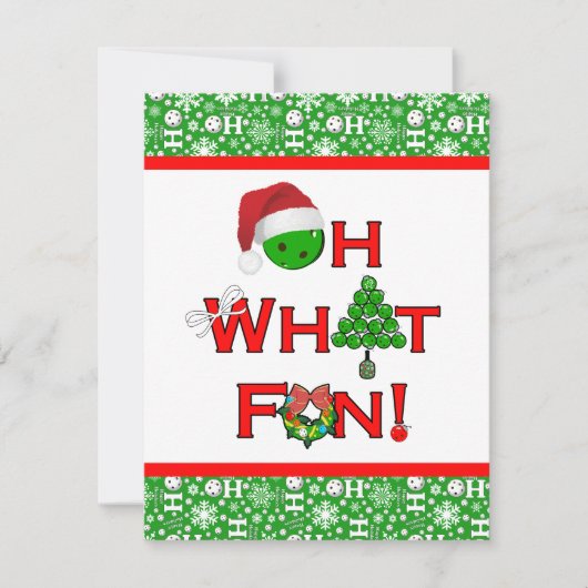 ああ何おもしろいピックボールのクリスマスパーティー 招待状 (正面)