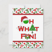 ああ何おもしろいピックボールクリスマスパーティー赤グリーン 招待状 (正面)