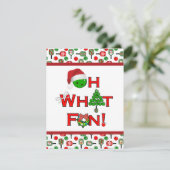 ああ何おもしろいピックボールクリスマスパーティー赤グリーン 招待状 (スタンド正面)