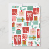 ああ何おもしろいピンクのクリスマス冬の最初の誕生日 招待状 (裏面)