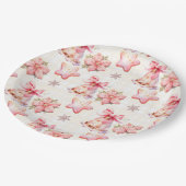 ああ何おもしろいピンククリスマスクッキー誕生日パーティー ペーパープレート (アングル)