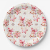 ああ何おもしろいピンククリスマスクッキー誕生日パーティー ペーパープレート (正面)