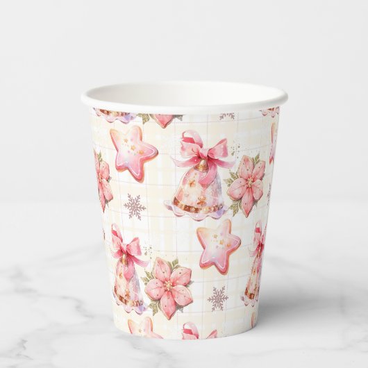 ああ何おもしろいピンククリスマスクッキー誕生日パーティー 紙コップ (裏面)