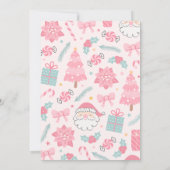 ああ何おもしろいピンククリスマス1st誕生日招待状 招待状 (裏面)