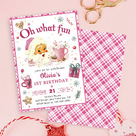 ああ何おもしろいピンクサンタクリスマスクッキー誕生日 招待状