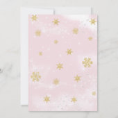 ああ何おもしろいピンクスノーフレーク1st誕生日招待状 案内状 (裏面)
