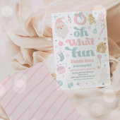 ああ何おもしろいピンクパステルクリスマスバースデーパーティー 招待状