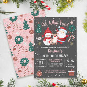 ああ何おもしろいピンクブラッククリスマスバースデーパーティー 招待状