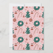 ああ何おもしろいピンクブラッククリスマスバースデーパーティー 招待状 (裏面)