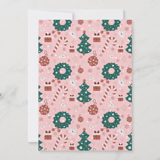 ああ何おもしろいピンクブラッククリスマスバースデーパーティー 招待状 (裏面)