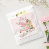 ああ何おもしろいピンクレトロサンタクロースをテーマにした誕生日 フェイバーバッグ (封をした状態)