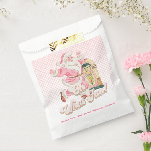 ああ何おもしろいピンクレトロサンタクロースをテーマにした誕生日 フェイバーバッグ (封をした状態)
