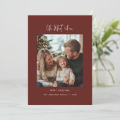 ああ何おもしろいファミリーベビークリスマスフォトレッドワイン シーズンカード (スタンド正面)