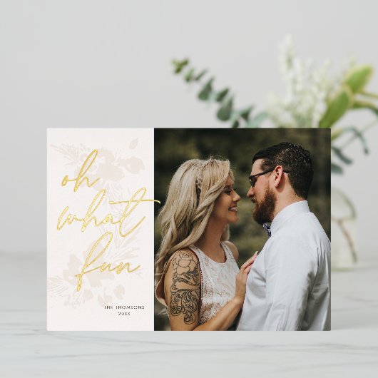 ああ何おもしろいブライトクリスマスクリームホリデーカード 箔シーズンカード (立ち正面)