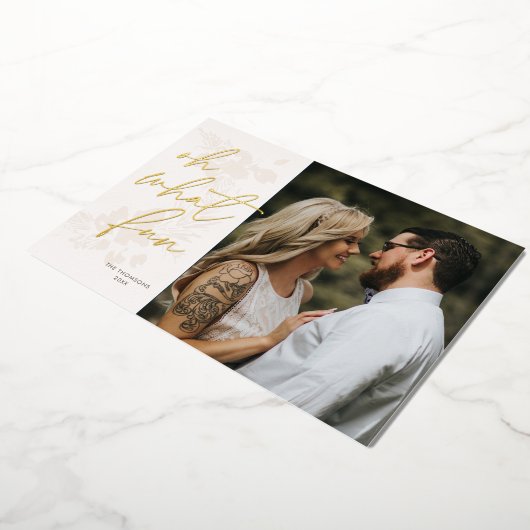 ああ何おもしろいブライトクリスマスクリームホリデーカード 箔シーズンカード (回転した状態)