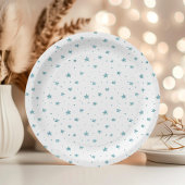 ああ何おもしろいブルーグリッター星スノーフレーク誕生日 ペーパープレート