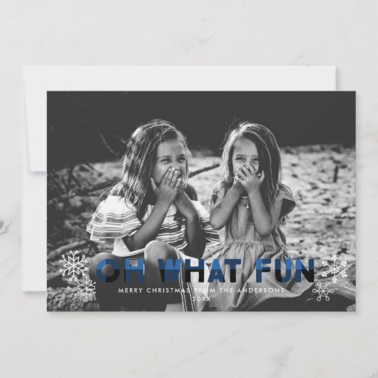 ああ何おもしろいブルーバッファロープレイドクリスマスカード シーズンカード (正面)