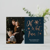 ああ何おもしろいブルー金ゴールド書雪片の写真 箔シーズンカード (立ち正面)