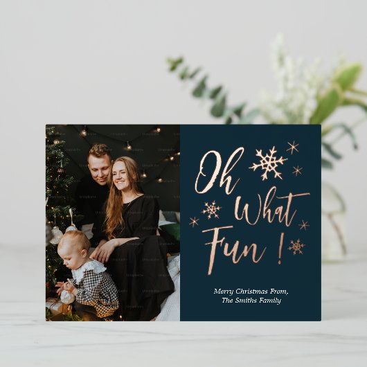 ああ何おもしろいブルー金ゴールド書雪片の写真 箔シーズンカード (立ち正面)