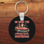 ああ何おもしろいホワイトハウスさん乗るんおもしろいだ キーホルダー (正面)