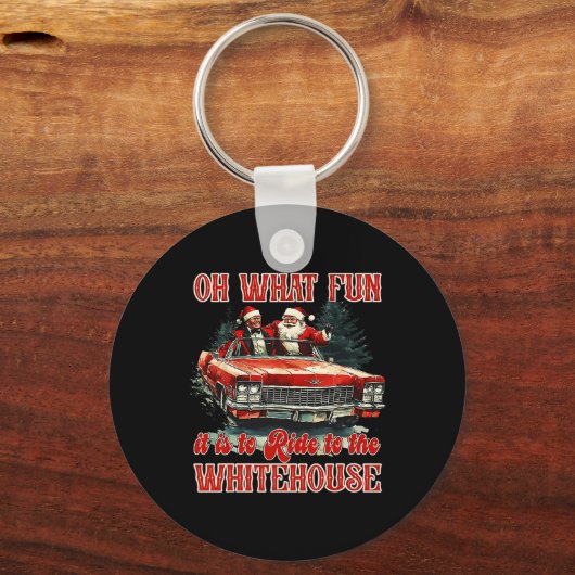 ああ何おもしろいホワイトハウスさん乗るんおもしろいだ キーホルダー (正面)