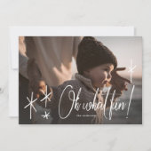 ああ何おもしろいレタリングホリデークリスマスフォトカード シーズンカード (正面)