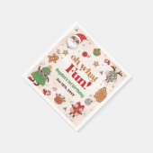 ああ何おもしろいレトロクリスマスファースト誕生日 スタンダードカクテルナプキン (角)