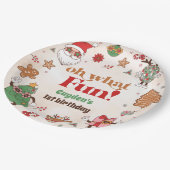 ああ何おもしろいレトロクリスマスファースト誕生日 ペーパープレート (アングル)