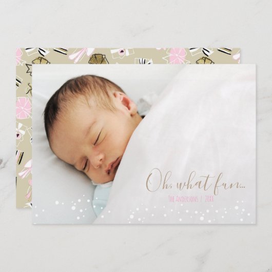 ああ何おもしろいレトロクリスマスプレゼント写真カード シーズンカード (正面/裏面)