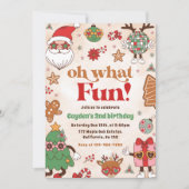 ああ何おもしろいレトロクリスマス2nd誕生日 招待状 (正面)