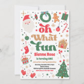 ああ何おもしろい伝統的クリスマスバースデーパーティー 招待状 (正面)