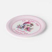 ああ何おもしろい冬かわいいペンギン女の子1歳の誕生日 ペーパープレート (アングル)