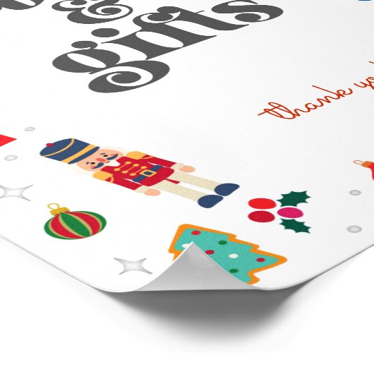 ああ何おもしろい冬のクリスマスカードとギフトのサイン ポスター (角)