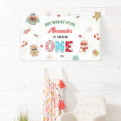 ああ何おもしろい冬クリスマス1st誕生日 横断幕 (インサイチュ)