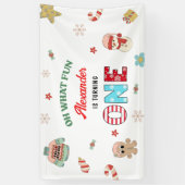 ああ何おもしろい冬クリスマス1st誕生日 横断幕 (縦)