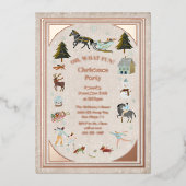 ああ何おもしろい冬村シーンクリスマスパーティー 箔招待状 (正面)