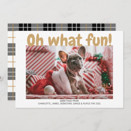 ああ何おもしろい型はっきりした格子模様クリスマスカード シーズンカード (正面/裏面)