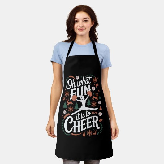 ああ何おもしろい応援醜いチアリーティングクリスマス エプロン (着用した状態)