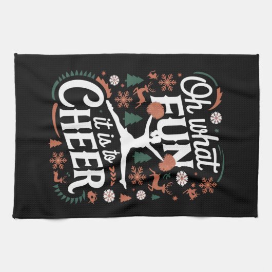 ああ何おもしろい応援醜いチアリーティングクリスマス キッチンタオル (横)