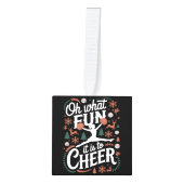 ああ何おもしろい応援醜いチアリーティングクリスマス キューブオーナメント (正面)